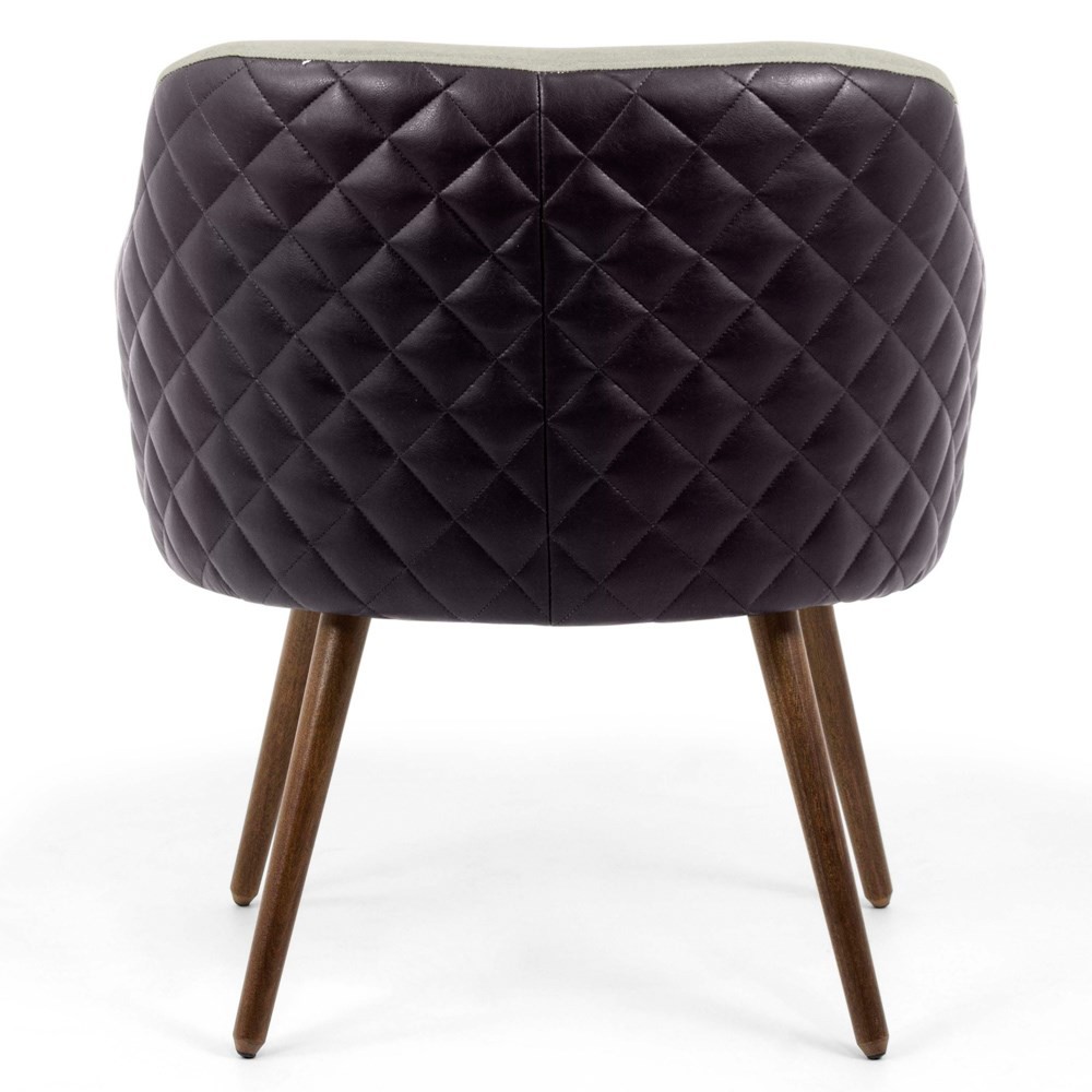 Kit 2 Poltronas Decorativas Pés Palito Madeira Jade Corano B-183 Tressê Linho Bege  - Domi