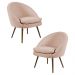 Kit 2 Poltronas Decorativas Pés Palito Rafa C-105 Linho Tressê Rosê - Domi