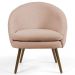 Kit 2 Poltronas Decorativas Pés Palito Rafa C-105 Linho Tressê Rosê - Domi