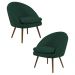 Kit 2 Poltronas Decorativas Pés Palito Rafa C-117 Linho Tressê Verde - Domi