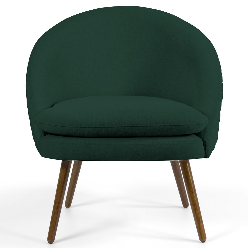 Kit 2 Poltronas Decorativas Pés Palito Rafa C-117 Linho Tressê Verde - Domi