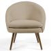Kit 2 Poltronas Decorativas Pés Palito Rafa C-129 Linho Tressê Bege Escuro - Domi
