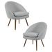 Kit 2 Poltronas Decorativas Pés Palito Rafa C-315 Linho Tressê Cinza Claro - Domi