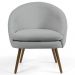 Kit 2 Poltronas Decorativas Pés Palito Rafa C-315 Linho Tressê Cinza Claro - Domi