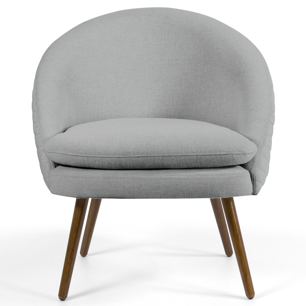 Kit 2 Poltronas Decorativas Pés Palito Rafa C-315 Linho Tressê Cinza Claro - Domi