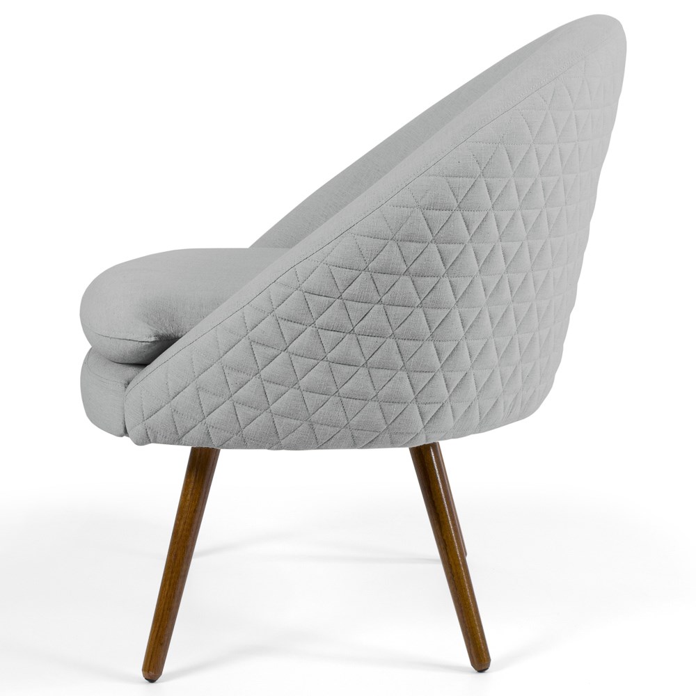 Kit 2 Poltronas Decorativas Pés Palito Rafa C-315 Linho Tressê Cinza Claro - Domi