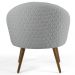 Kit 2 Poltronas Decorativas Pés Palito Rafa C-315 Linho Tressê Cinza Claro - Domi