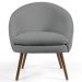 Kit 2 Poltronas Decorativas Pés Palito Rafa C-416 Linho Tressê Cinza Escuro - Domi