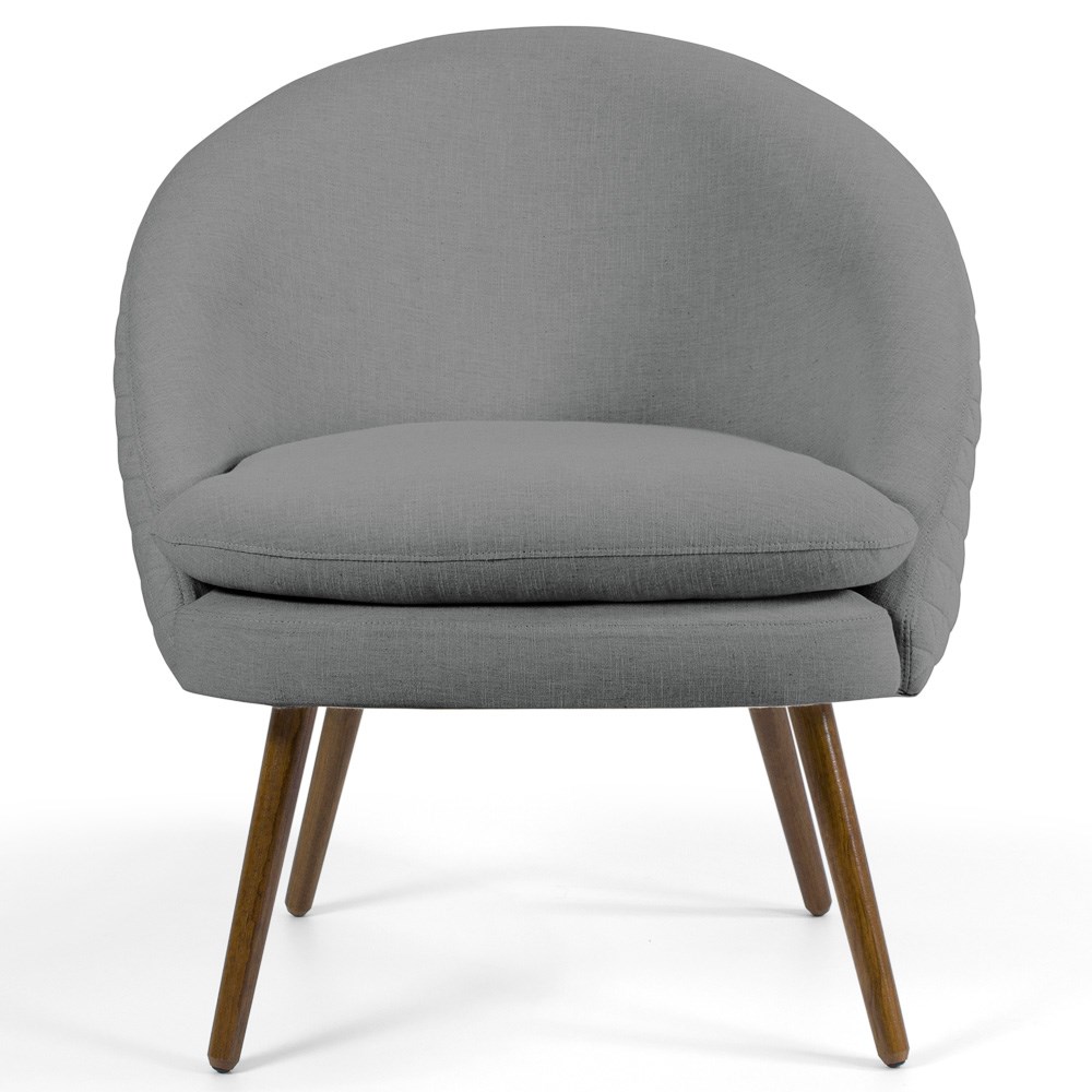 Kit 2 Poltronas Decorativas Pés Palito Rafa C-416 Linho Tressê Cinza Escuro - Domi
