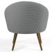 Kit 2 Poltronas Decorativas Pés Palito Rafa C-416 Linho Tressê Cinza Escuro - Domi
