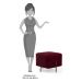 Kit 2 Puffs Decorativos 45cm Base Aço Status B-278 Veludo Marsala - Domi