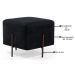 Kit 2 Puffs Decorativos 45cm Base Aço Status B-300 Veludo Preto - Domi