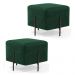 Kit 2 Puffs Decorativos 45cm Base Aço Status B-303 Veludo Verde Musgo - Domi