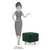 Kit 2 Puffs Decorativos 45cm Base Aço Status B-303 Veludo Verde Musgo - Domi