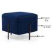 Kit 2 Puffs Decorativos 45cm Base Aço Status B-304 Veludo Azul Marinho - Domi