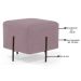 Kit 2 Puffs Decorativos 45cm Base Aço Status B-305 Veludo Rosê - Domi