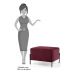Kit 2 Puffs Decorativos 60cm Base Aço Status B-278 Veludo Marsala - Domi