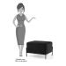 Kit 2 Puffs Decorativos 60cm Base Aço Status B-300 Veludo Preto - Domi