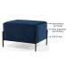 Kit 2 Puffs Decorativos 60cm Base Aço Status B-304 Veludo Azul Marinho- Domi