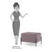 Kit 2 Puffs Decorativos 60cm Base Aço Status B-305 Veludo Rosê - Domi