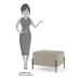 Kit 2 Puffs Decorativos 60cm Base Aço Status B-309 Veludo Bege - Domi
