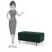 Kit 2 Puffs Decorativos 90cm Base Aço Status B-303 Veludo Verde Musgo - Domi