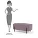 Kit 2 Puffs Decorativos 90cm Base Aço Status B-305 Veludo Rosê - Domi
