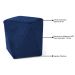 Kit 2 Puffs Decorativos Ametista B-304 Veludo Azul Marinho - Domi