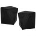 Kit 2 Puffs Decorativos Ametista B-99 Veludo Preto - Domi