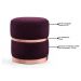 Kit 2 Puffs Decorativos Cinto e Aro Rosê Round B-292 Veludo Uva - Domi