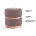 Kit 2 Puffs Decorativos Cinto e Aro Rosê Round B-305 Veludo Rosê - Domi