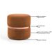 Kit 2 Puffs Decorativos Com Cinto Rosê Round B-262 Veludo Laranja - Domi