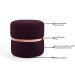 Kit 2 Puffs Decorativos Com Cinto Rosê Round B-278 Veludo Vermelho - Domi