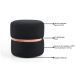 Kit 2 Puffs Decorativos Com Cinto Rosê Round B-300 Veludo Preto - Domi