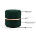 Kit 2 Puffs Decorativos Com Cinto Rosê Round B-303 Veludo Verde Musgo - Domi