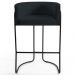 Kit 3 Banquetas Decorativas Base Aço Preto Betina C-05 Corano Black - Domi