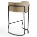 Kit 3 Banquetas Decorativas Base Aço Preto Betina C-129 Linho Creme - Domi