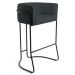Kit 3 Banquetas Decorativas Base Aço Preto Betina C-465 Linho Chumbo - Domi
