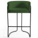 Kit 4 Banquetas Decorativas Base Aço Preto Betina A-89 Corano Verde - Domi