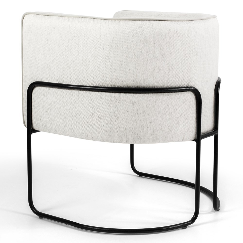 Poltrona Decorativa Base Aço Betina A-48 Linho Flocos - Domi