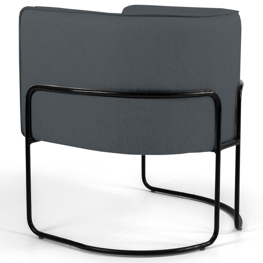 Poltrona Decorativa Base Aço Betina C-03 Sintético Cinza - Domi