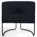 Poltrona Decorativa Base Aço Betina C-05 Sintético Preto - Domi