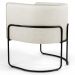 Poltrona Decorativa Base Aço Betina C-107 Linho Bege Claro - Domi