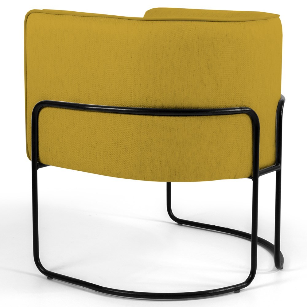 Poltrona Decorativa Base Aço Betina C-279 Veludo Mostarda - Domi