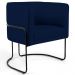 Poltrona Decorativa Base Aço Betina C-304 Veludo Azul Marinho - Domi