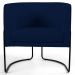 Poltrona Decorativa Base Aço Betina C-304 Veludo Azul Marinho - Domi