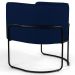 Poltrona Decorativa Base Aço Betina C-304 Veludo Azul Marinho - Domi