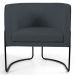 Poltrona Decorativa Base Aço Betina C-317 Veludo Cinza - Domi