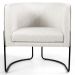 Poltrona Decorativa Base Aço Betina C-443 Linho Bege Natural - Domi