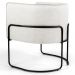 Poltrona Decorativa Base Aço Betina C-443 Linho Bege Natural - Domi